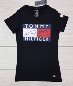 TOMMY - HILFIGER  Ladies T-Shirt (BLACK) (S - M - L - XL) 
