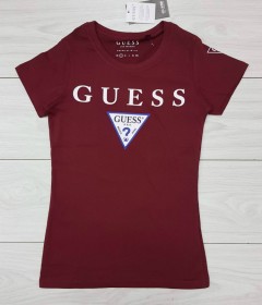 GUESS  Ladies T-Shirt (MAROON) (S - M - L - XL )