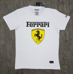 FERRARI  Mens T-Shirt (WHITE) (S - M - L - XL ) 