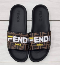 FENDI Mens Slippers (BLACK - BROWN) (MD) (40 to 45)