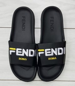 FENDI Mens Slippers (BLACK - WHITE) (MD) (40 to 45) 
