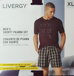 LIVERGY Mens Pyjama Set (MAROON) (XL)