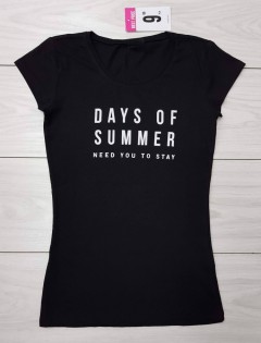SINSAY Ladies T-Shirt (BLACK) (XS) 