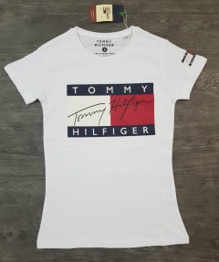 TOMMY - HILFIGER  Ladies T-Shirt (WHITE) (S - M - L - XL) 