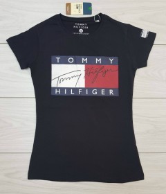 TOMMY - HILFIGER  Ladies T-Shirt (BLACK) (S - M - L - XL) 