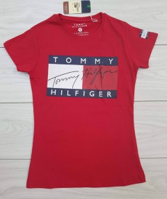 TOMMY - HILFIGER  Ladies T-Shirt (RED) (S - M - L - XL) 