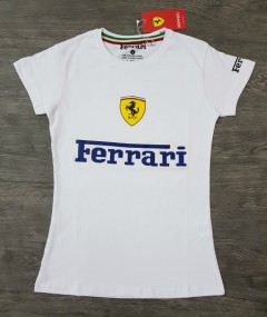 FERRARI  Ladies T-Shirt (WHITE) (S - M - L - XL)