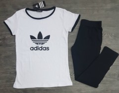 ADIDAS Ladies Turkey 2 Pcs Set (WHITE - BLACK) (S - M - L - XL) 