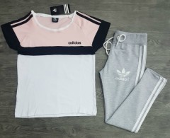 ADIDAS Ladies Turkey 2 Pcs Set (PINK - WHITE) (S - M - L - XL ) 