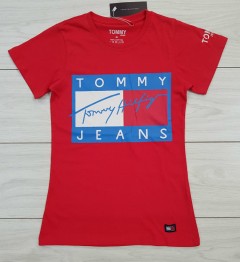 TOMMY - HILFIGER Ladies T-Shirt (RED) (S - M - L - XL) 