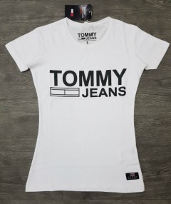 TOMMY - HILFIGER  Ladies T-Shirt (WHITE) (S - M - L - XL) 