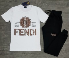FENDI Ladies Turkey 2 Pcs Set (WHITE - BLACK) (S - M - L - XL)