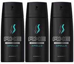 AXE 3pcs Axe Bodyspray for Men Apollo, 150 ml (MOS)