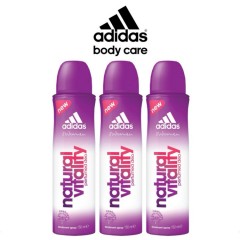 adidas 3pcs adidas for Women Natural Vitality Body Spray, 4 oz (MOS)
