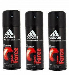 adidas 3pcs Adidas Team Force Fresh Boost Deo Body Spray for Men, (MOS)