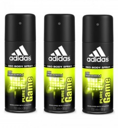 adidas 3pcs Adidas Body spray for Men Pure Game 150ml. (MOS)