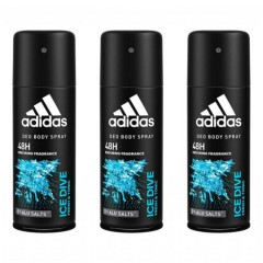 adidas 3pcs Adidas Body spray for Men ice dive 150ml. (MOS)