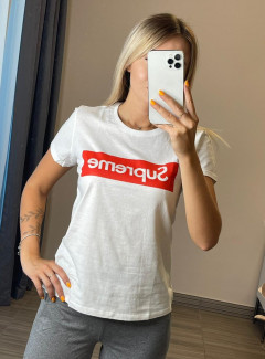 SUPREME Ladies T-Shirt (WHITE) (S - M - L)
