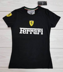 FERRARI Ladies T-Shirt (BLACK) (S - M - L - XL)