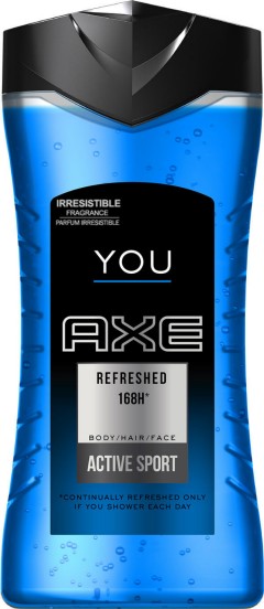 AXE Axe YOU 3 IN 1 Body Wash Active Sport Refreshed 168H BODY/HAIR/FACE 250ml(mos)