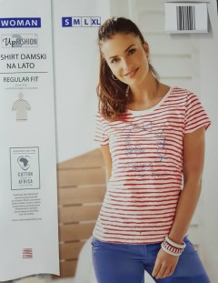 Ladies T-Shirt (RED - WHITE) (S - M - L)