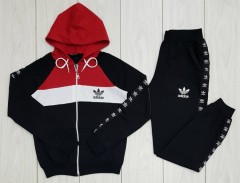 ADIDAS Ladies Turkey Hoody Set (BLACK - RED) (S - M - L - XL) 