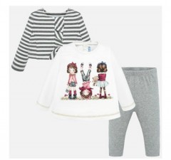 PM Girls 3Pcs Pyjama Set (PM) (6 to 36 Months)