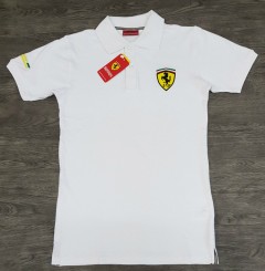 FERRARI Mens Polo Shirt (WHITE) (S - M - L - XL - XXL)