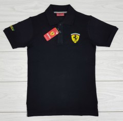 FERRARI Mens Polo Shirt  (BLACK) (S - M - L - XL - XXL)