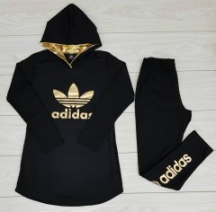 ADIDAS  Ladies Turkey 2 Pcs Hoody + Pant (BLACK) (M - L)