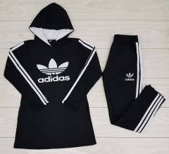 ADIDAS Ladies Turkey 2 Pcs Hoody + Pant (BLACK) (M - L - XL)