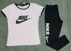 NIKE  Ladies 2 Pcs Set (LIGHT PINK - BLACK) (M) 