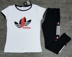 ADIDAS Ladies Turkey 2 Pcs Set (WHITE - BLACK) (S - M - L - XL)