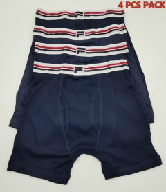 FILA 4 Pcs Mens Boxer Shorts Pack (NAVY) (S - M - L - XL) 