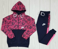 NIKE Ladies Turkey 2 Pcs Hoody + Pant (PINK - BLACK) (L)