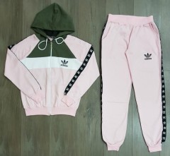 ADIDAS Ladies Turkey 2 Pcs Hoody + Pant (LIGHT PINK) (S - M - L - XL)