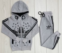 ADIDAS Ladies Turkey 2 Pcs Hoody + Pant (GRAY) (S)