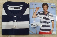 LIVERGY Mens Polo Shirt (NAVY - WHITE) (S - M - L - XL)
