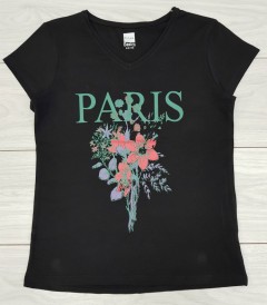 TISAIA Ladies T-Shirt (BLACK) (42 to 44)