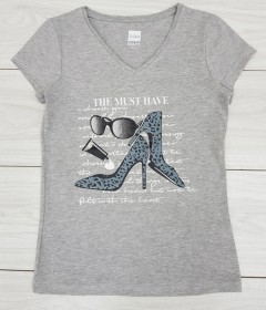TISAIA Ladies T-Shirt (GRAY) (34 to 52)
