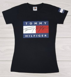 TOMMY HILFIGER Ladies T-Shirt (BLACK) (S - M - L - XL)