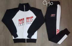 NIKE Ladies Turkey 2 Pcs Hoody + Pant (BLACK - WHITE) (S)