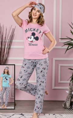 CLM HOMEWEAR Ladies Turkey 3 Pcs Pyjama Set (PINK - GRAY) (S - M - L - XL)
