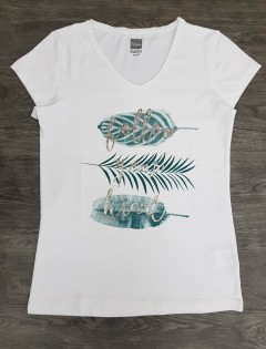 BASICS Ladies T-Shirt (WHITE) (XXS - XS - S - M - L - XL - XXL)