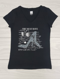 BASICS Ladies T-Shirt (BLACK) (XXS - XS - S - M - L - XL - XXL)