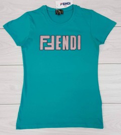 FENDI Ladies T-Shirt (GREEN - BLUE) (S - M - L - XL)