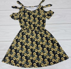 MOHITO COLLECTION Girls Dress (BLACK - YELLOW) (9 to 14 Years)