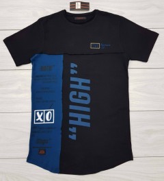 COLOR HUNT Mens T-Shirt (BLUE - BLACK) (M - L - XL)