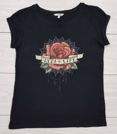 HM Ladies T-Shirt (BLACK) (S - M - L ) 