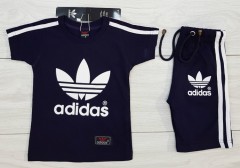 ADIDAS Boys 2 Pcs Shorts + T-Shirt Sport Set (NAVY) (2 to 12 Years)